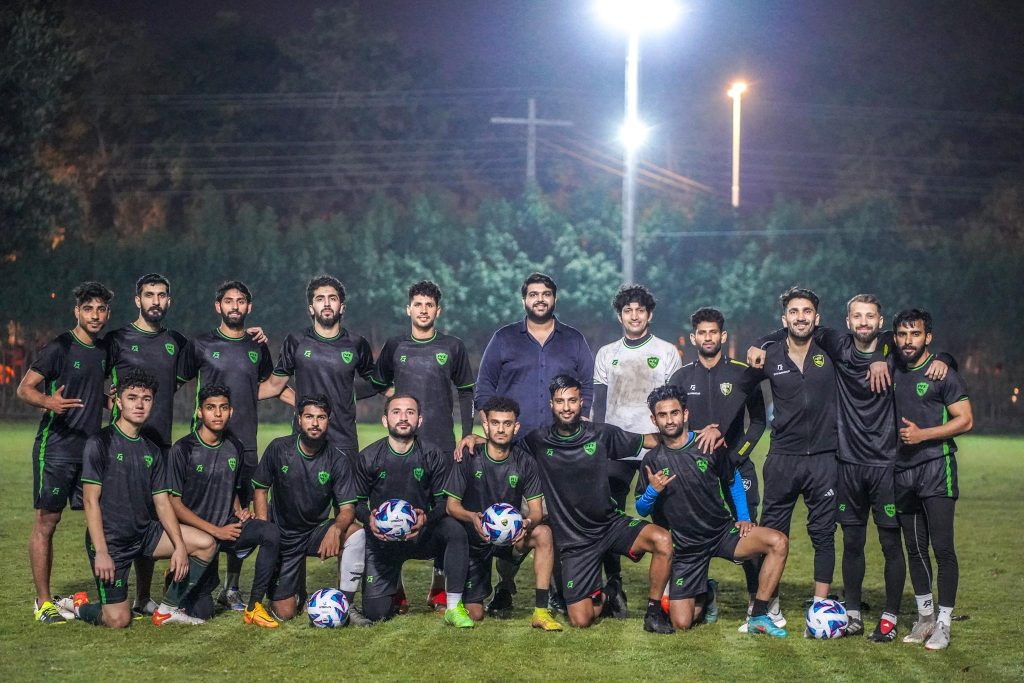 Pakistan Football Team posing for a photo during raining session in Lahore. March 2025. Photo: PFF